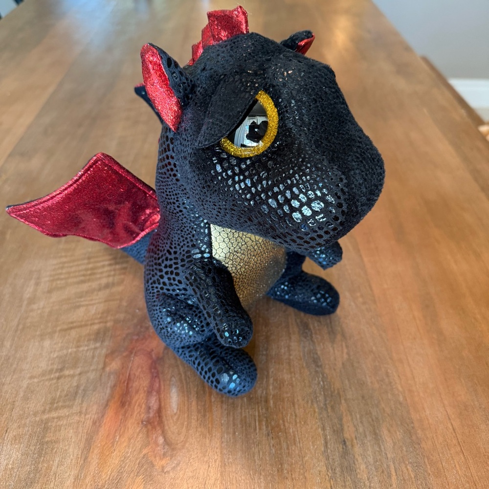⚡️3/$20 Ty Black and Red Plush Dragon Toy
